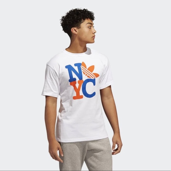 Adidas Men's Originals NYC Trefoil T-Shirt GQ1403 Medium White NWT - Picture 3 of 9
